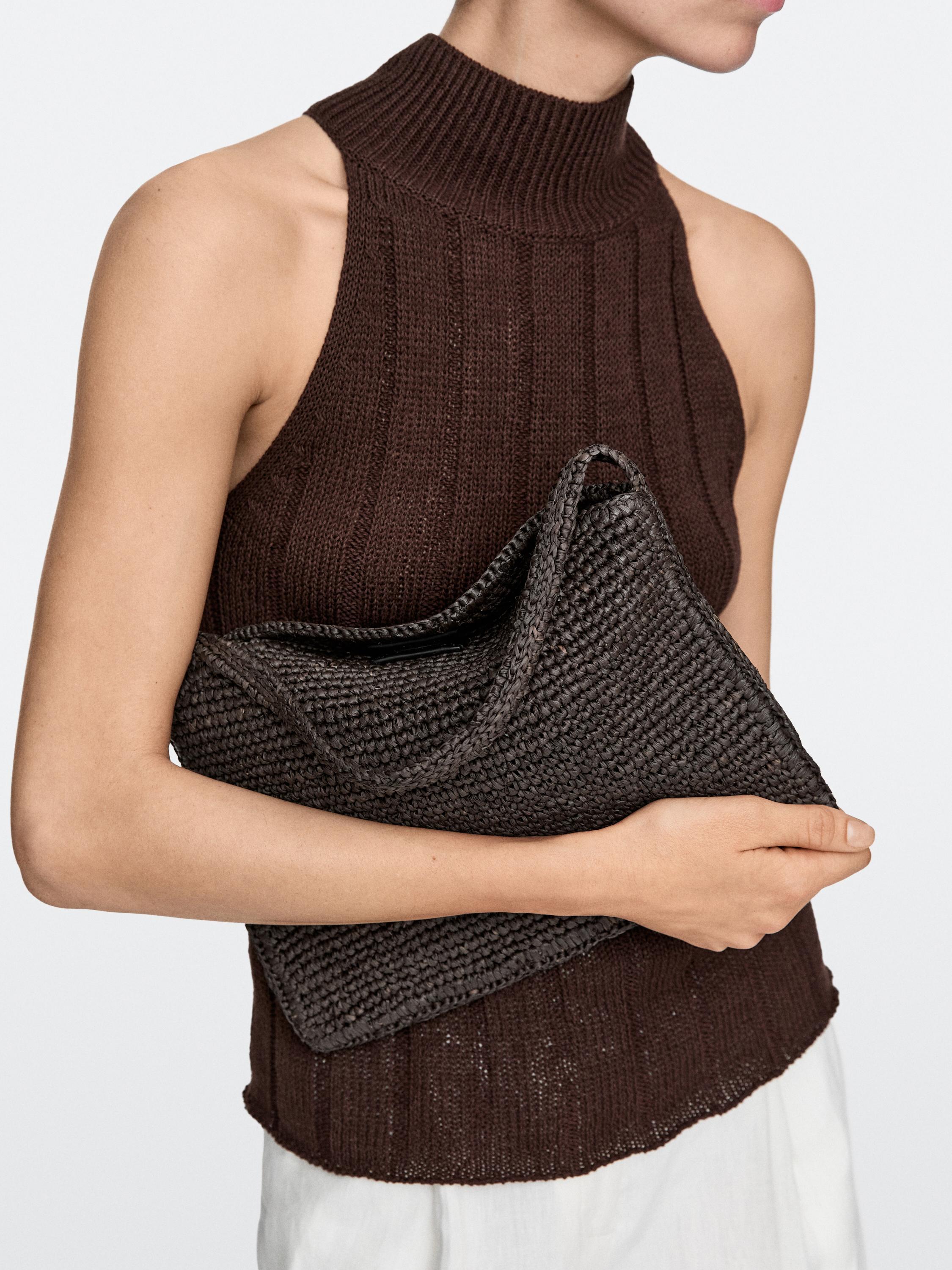 Petit sac épaule raphia